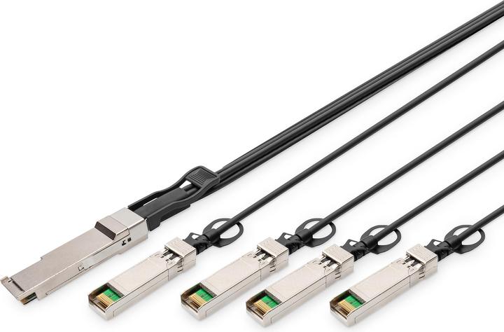 Image du produit Digitus Câble DAC (Direct Attach Copper), 1x QSFP+ 40G vers 4x SFP+, 5 m (CAT6, 5 m)