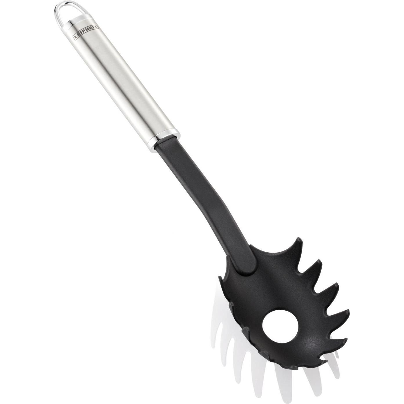 Leifheit Spaghettilöffel Nylon, Kochbesteck, Schwarz, Silber