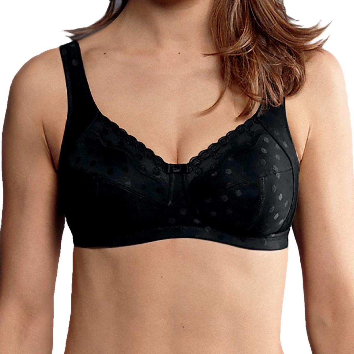 Anita, BH, Airita Komfort BH ohne Bügel, Schwarz, (100 E, Einzelpack)