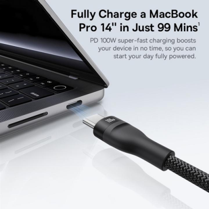 Actual product image Baseus Flash Series Typ C auf C+C+C Schnellladekabel 480 Mbps Schwarz (1.50 m, 100 W)