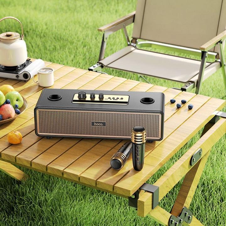 Produktbild Hoco Bluetooth speakers speaker bluetooth + 2 x wireless microphones BS63 black (6 h)