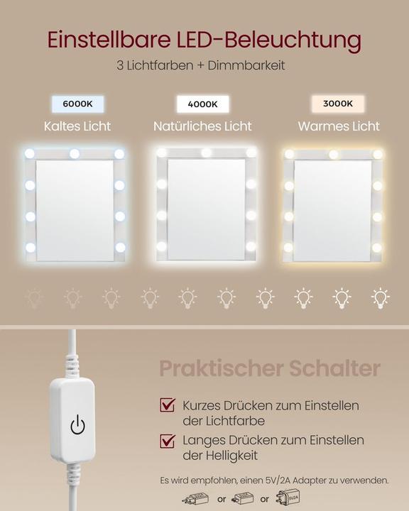 Image du produit Songmics Coiffeuse (80 x 40 x 145 cm)