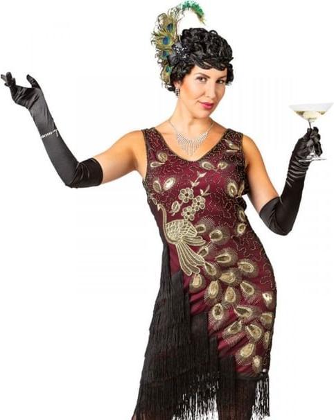 Image du produit Orlob Robe charleston paon, rouge/noir (L, XL)