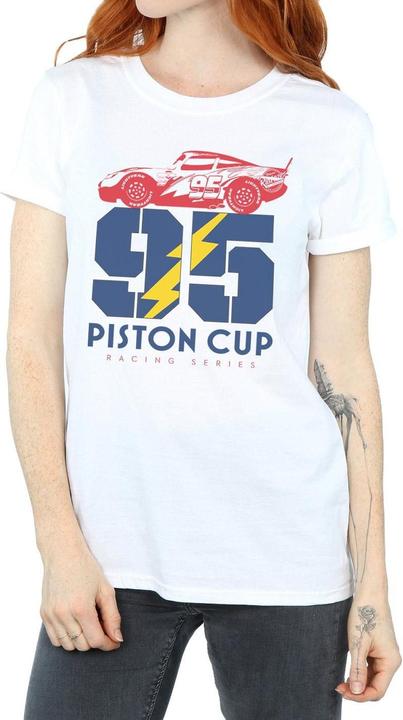 Actual product image Disney Womens/Ladies Cars Piston Cup 95 Cotton Boyfriend T-Shirt (3XL)