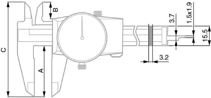 Image du produit Tesa Technology Dial caliper CCMA-M 150 mm / 00510008 (4 cm)
