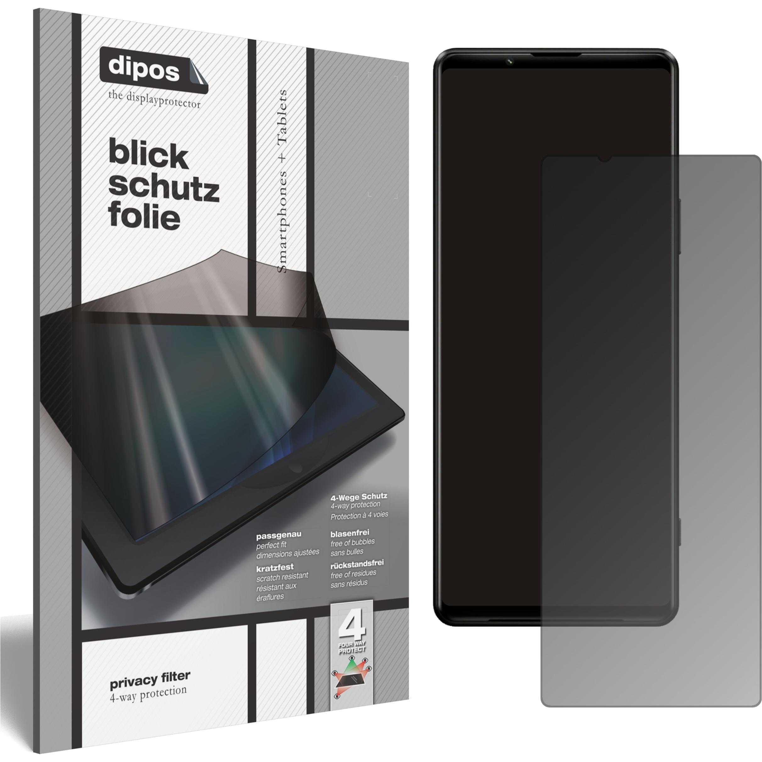 Dipos Blickschutzfolie 4-Way Privacy (1 Stück, Sony Xperia 1 III), Smartphone Schutzfolie, Transparent