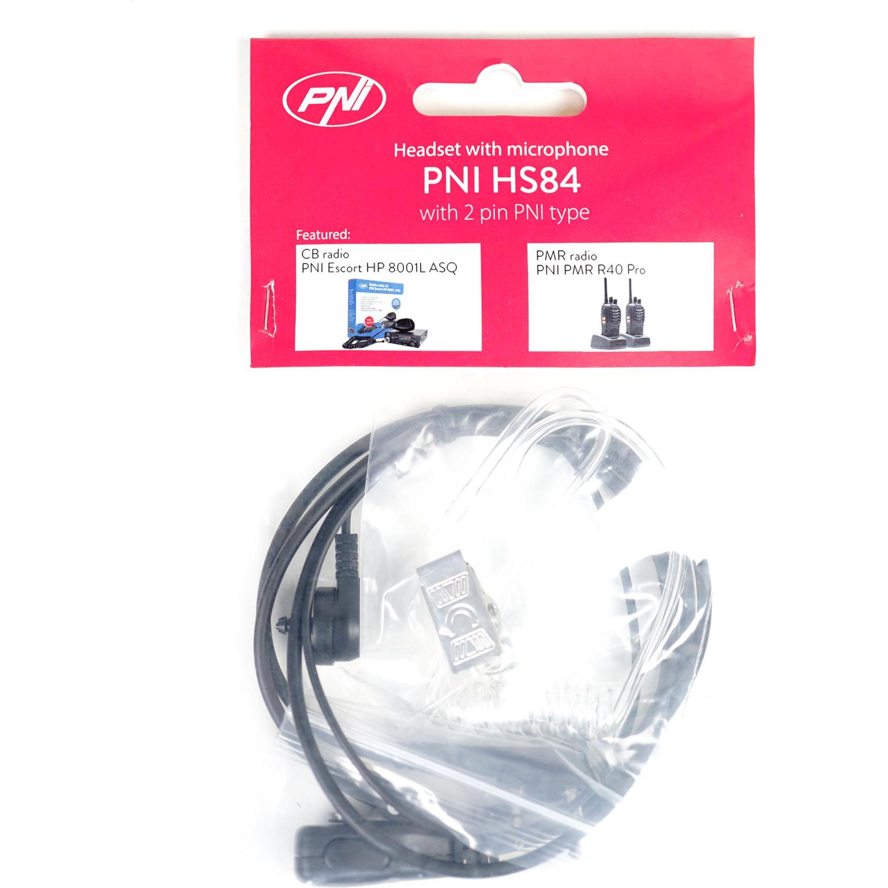 Thumbnail - PNI Kopfhörer mit Mikrofon und Akustikschlauch HS84 mit 2-poligem PNI-K-Stecker (Kabelgebunden), Kopfhörer