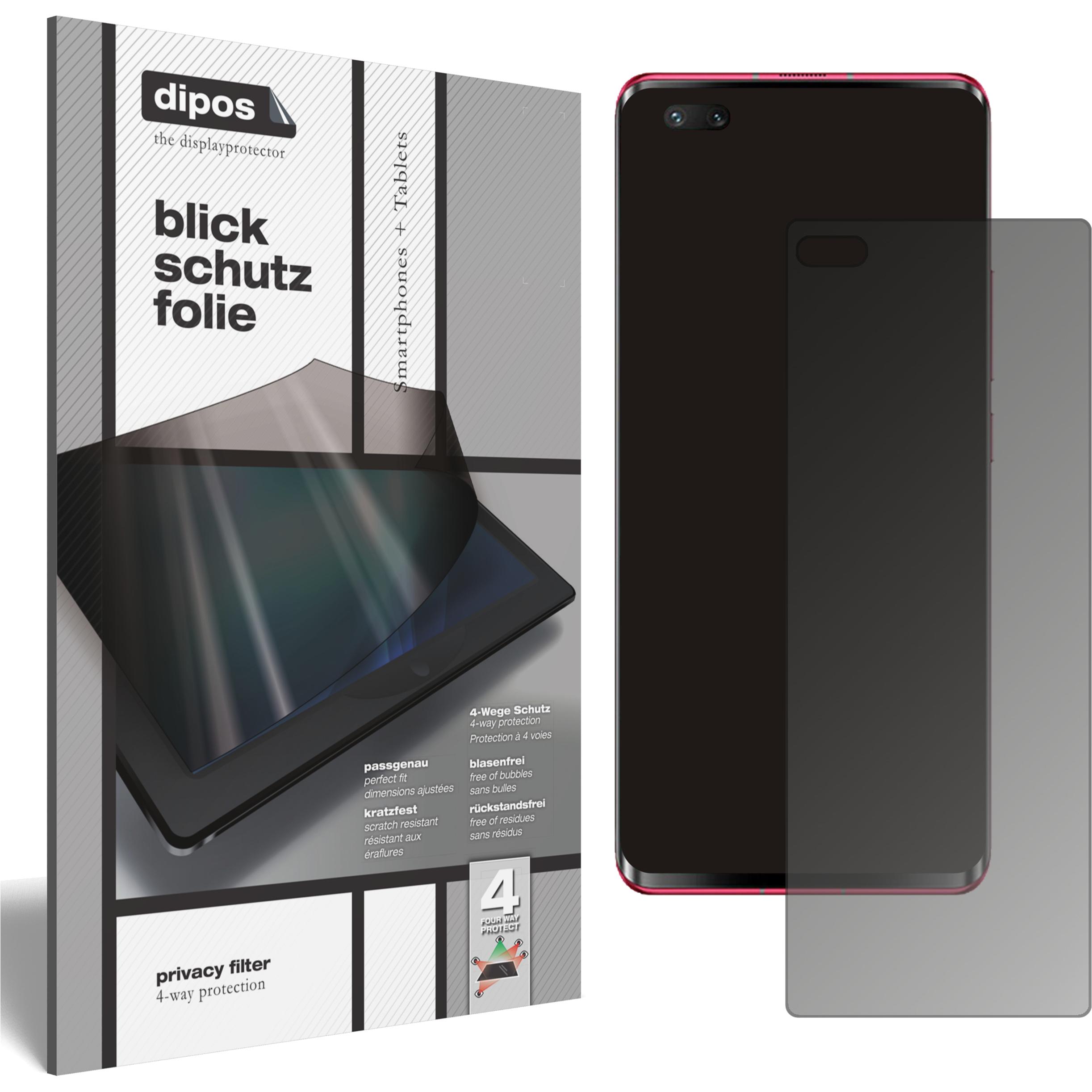 Dipos Blickschutzfolie 4-Way Privacy (1 Stück, Huawei Nova 8i), Smartphone Schutzfolie, Transparent