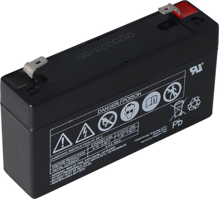 Actual product image Fiamm Battery FG10121 lead-gel battery 6 Volt, 1,2Ah (6 V, 1.20 Ah)
