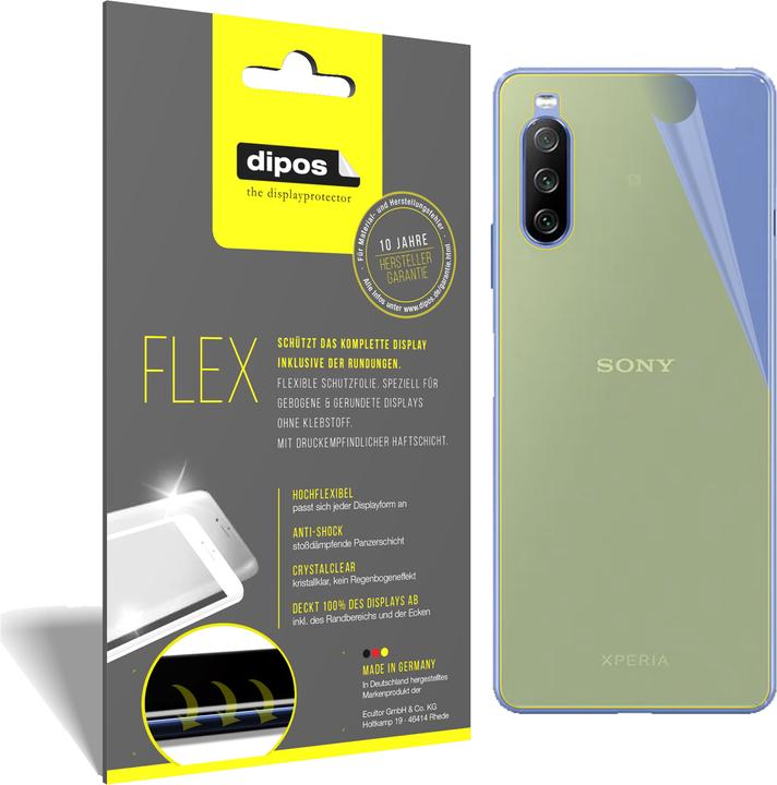 Dipos FLEX 2X Pellicola Protettiva 3D Full Cover Per Sony Xperia 10 III - Antiurto, Trasparente, Made In Germany - 10 Anni Di Garanzia - 3