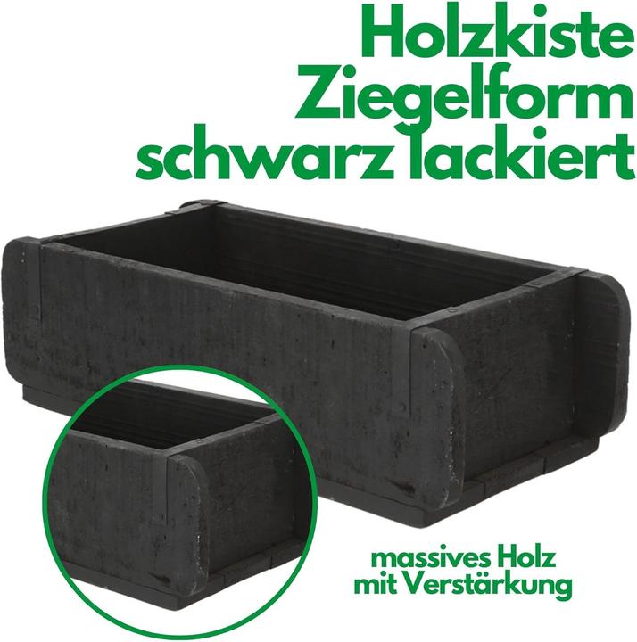 Immagine prodotto Novaliv Holzkiste Vintage Schwarz 30 x 15 x 10 cm Alte Ziegelform Holz EIN KAMMER Allzweckkiste aus (30 x 15 x 10 cm)