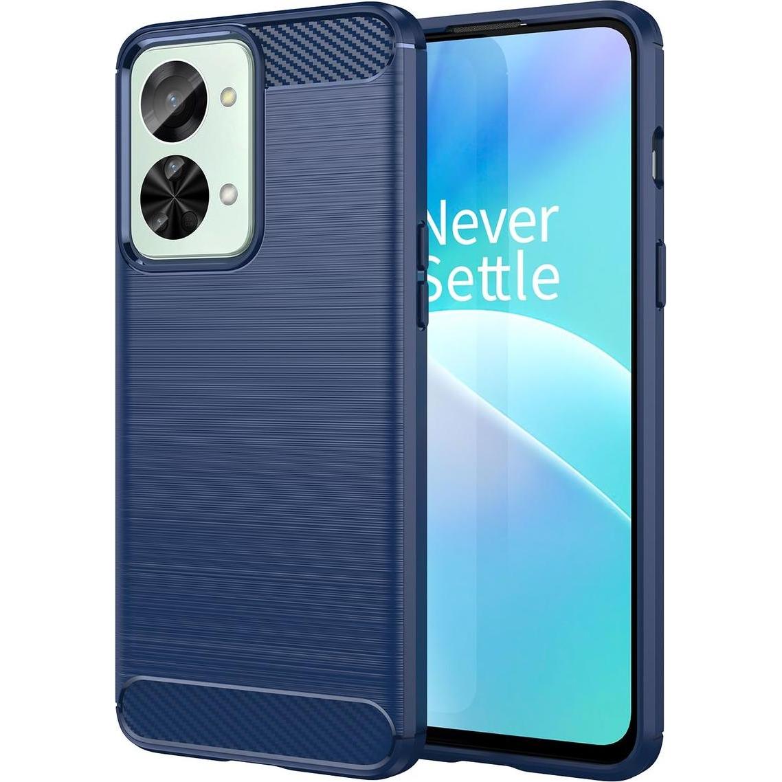 König Design Hülle Handy Schutz für Sony OnePlus Realme Xiaomi Case Cover Bumper Carbon Optik (OnePlus Nord 2T), Smartph...