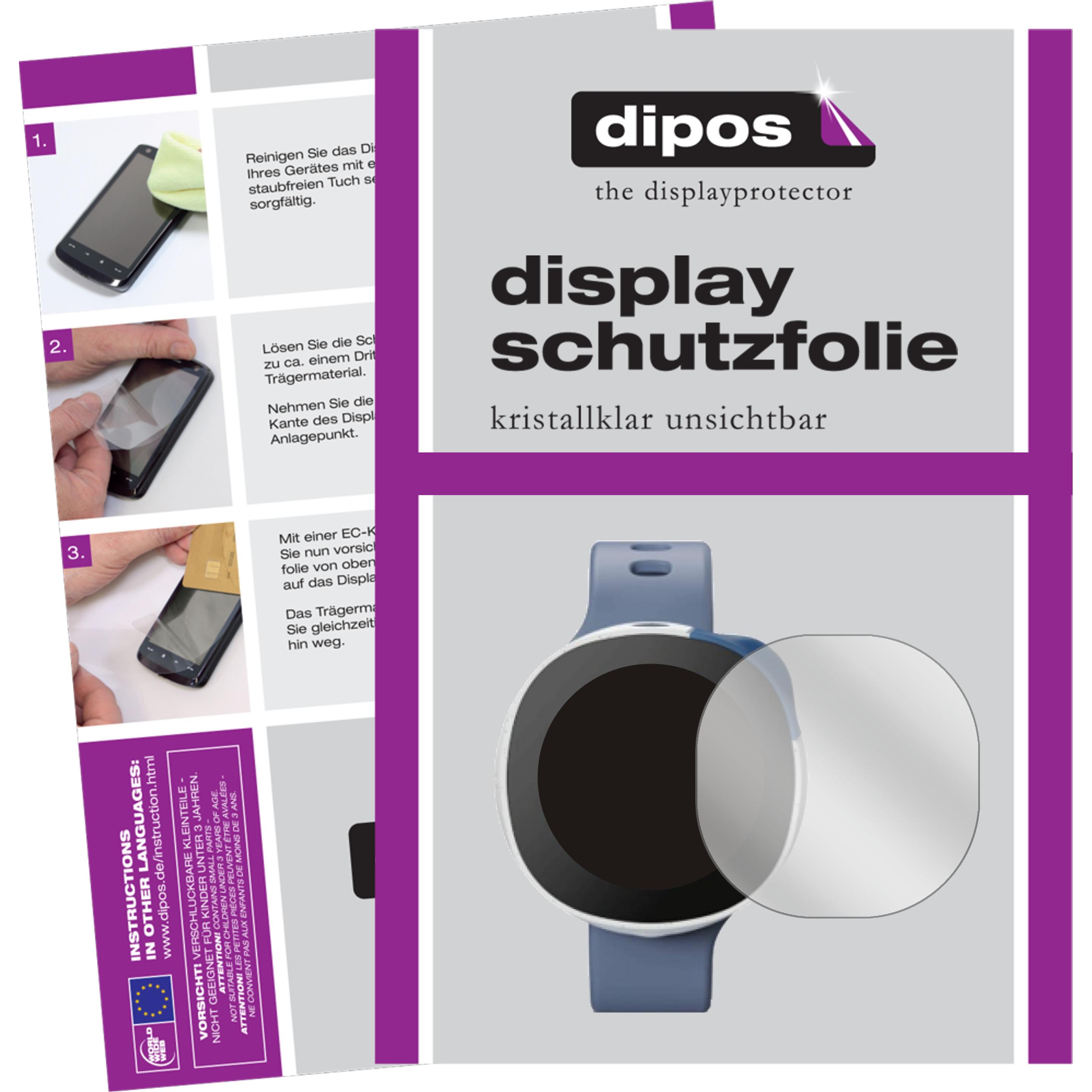Dipos Displayschutzfolie Crystalclear, Smartwatch Schutzfolie, Transparent