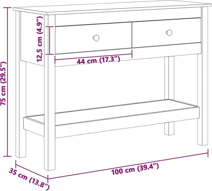 Image du produit vidaXL Konsolentisch (100 x 35 x 75 cm)