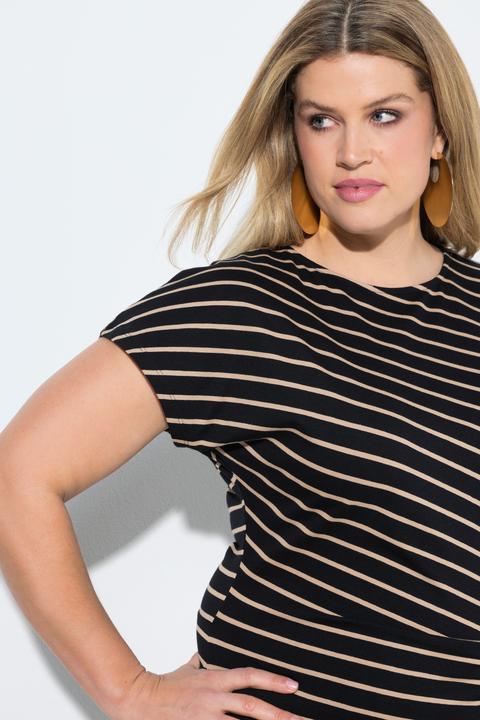 Produktbild Ulla Popken Maxikleid, Ringel, Slim, Rundhals, Halbarm (62)