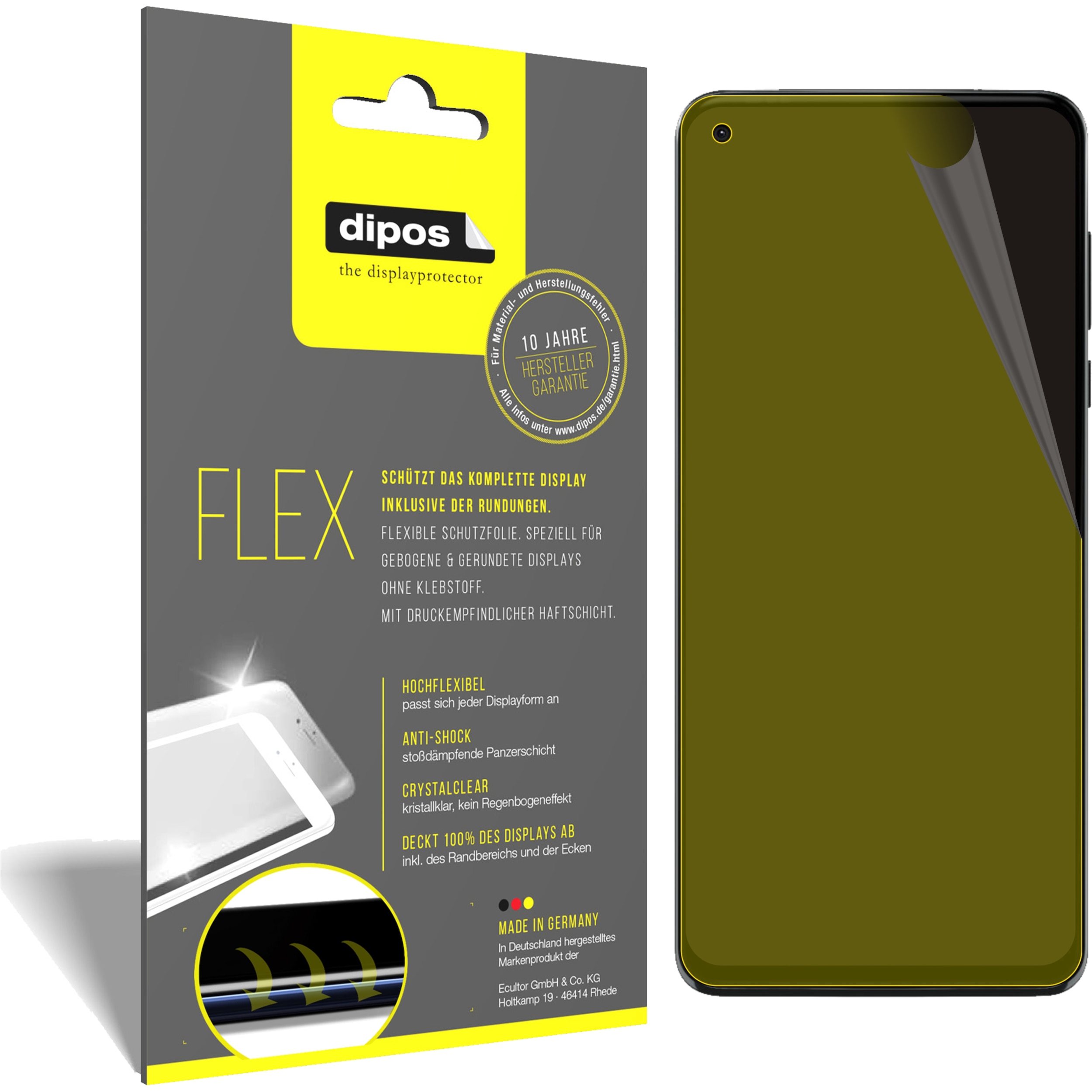 Dipos Displayschutzfolie Full-Cover 3D (3 Stück, Motorola Moto G Stylus), Smartphone Schutzfolie, Transparent