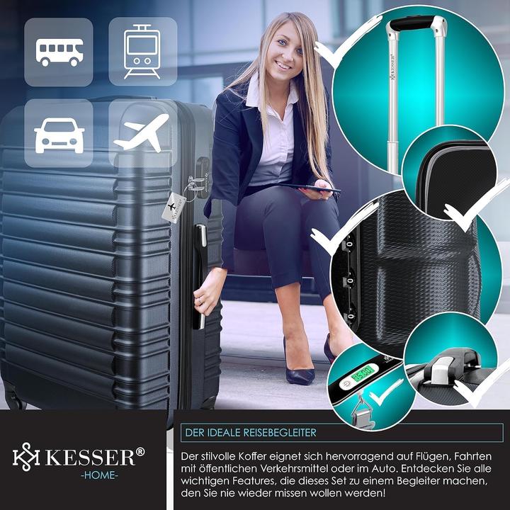 Produktbild Kesser Hartschalen-Reisekoffer-Set mit Kofferwaage (120 l)