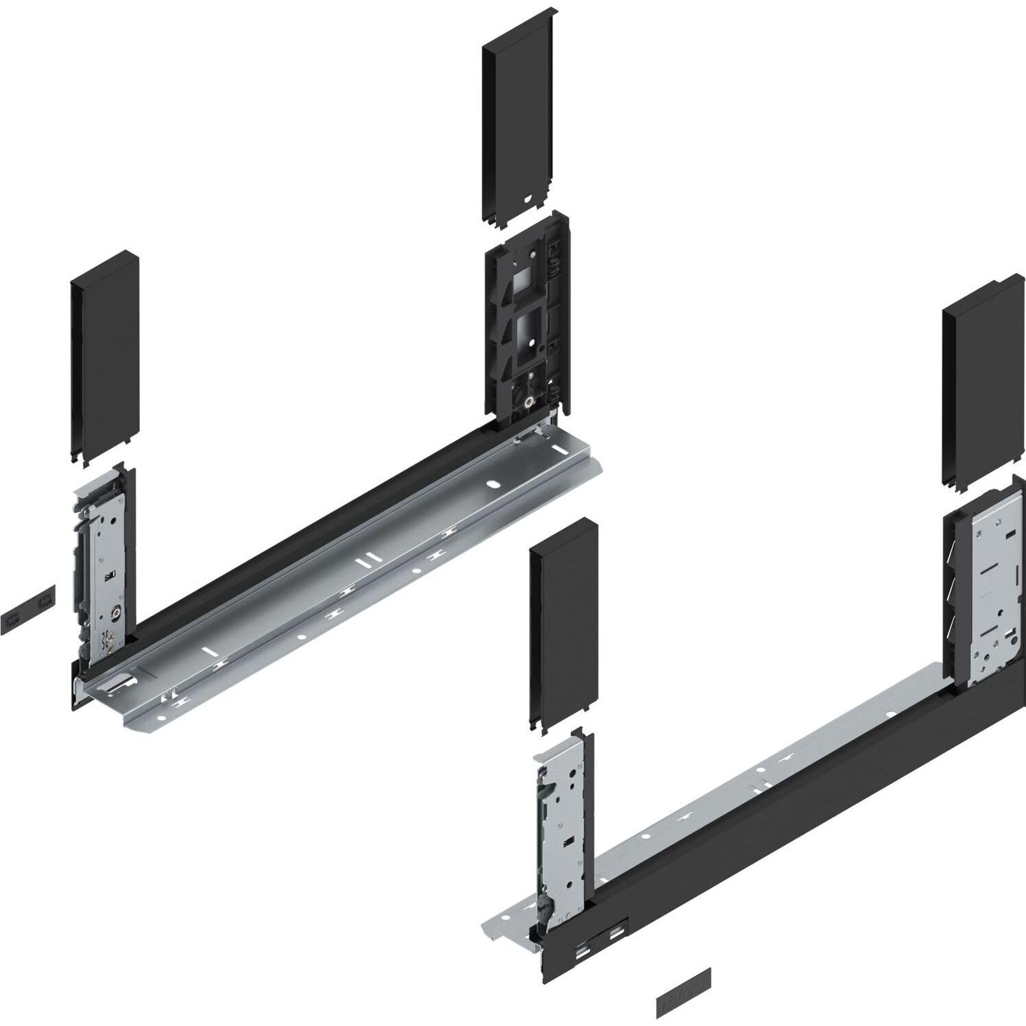Blum, Schubladenauszüge, LEGRABOX free, Zarge Höhe C, NL 450, Carbonschwarz-matt