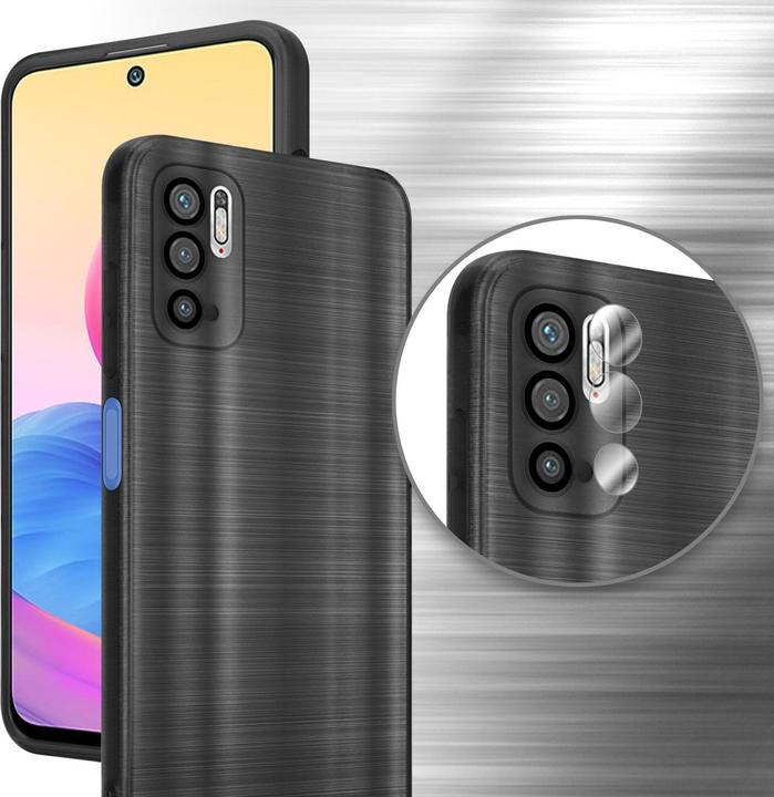 Actual product image Cadorabo Case for Xiaomi RedMi NOTE 10 5G / POCO M3 PRO 5G in TPU Brushed Camera Protector LM160 Style (Xiaomi Poco M3 Pro 5G, Xiaomi Redmi Note 10 5G)