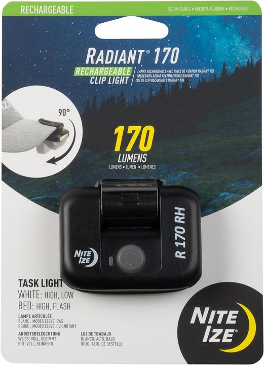 Actual product image Nite Ize Radiant 170 Rechargeable Clip Light (170 lm)