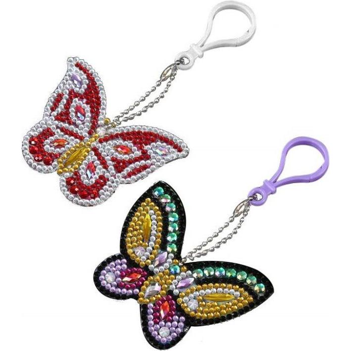 Cover-Discount DIY Bastel-Set Glitzer Strasssteine Anhänger Schmetterlinge