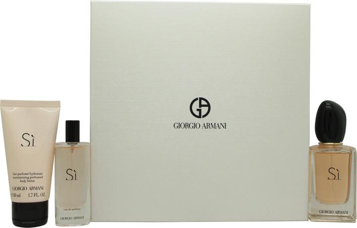 Actual product image Giorgio Armani Set Sì Eau de Parfum 50ml + 15ml EDP + 50ml Body Lotion (Fragrance set)