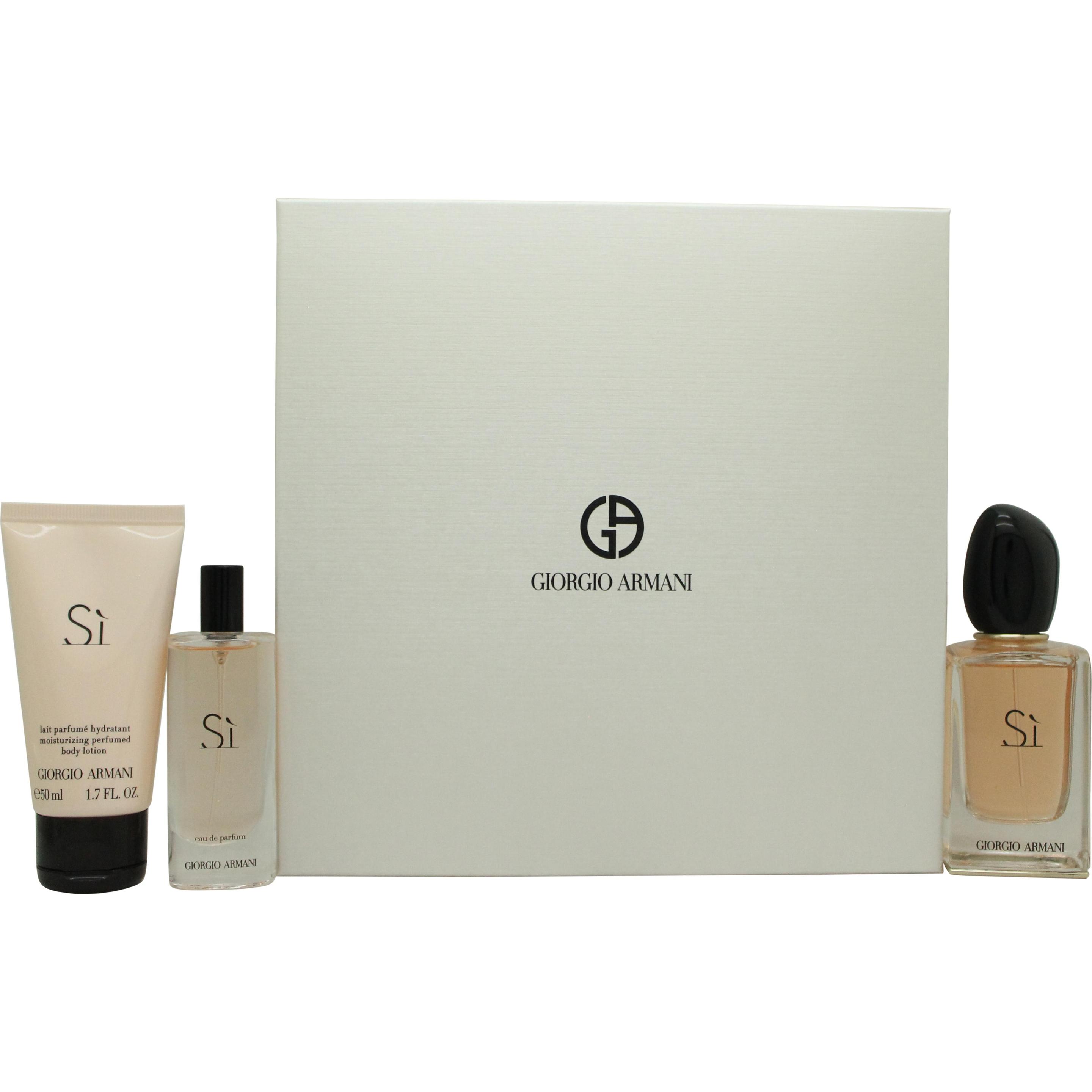 Giorgio Armani Set Sì Eau de Parfum 50ml + 15ml EDP + 50ml Body Lotion (Parfum Set) (034465)
