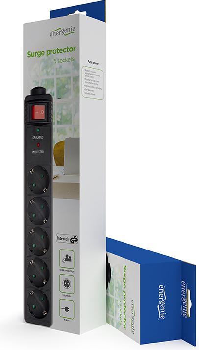 Produktbild Gembird SPG5-C-15, Überspannungsschutz Steckdosenleiste, AC (5x, CEE 7/3, 4.50 m)