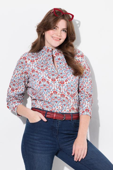 Immagine prodotto Ulla Popken Blusa con stampa country, scollo montante e maniche lunghe (46, 48)