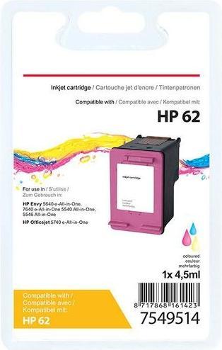 Office Depot Ink cartridge MC7450 Compatible HP 62 C2P06AE Cyan, Magenta, Yellow