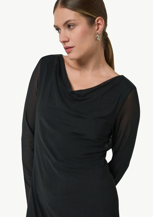 Actual product image Comma Kleid Mesh-Kleid im Slim Fit mit Wasserfall-Ausschnitt (36)