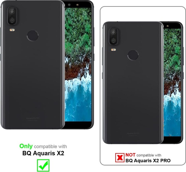 Actual product image Cadorabo Book Invisible Magnet Cover (BQ Aquaris X2)