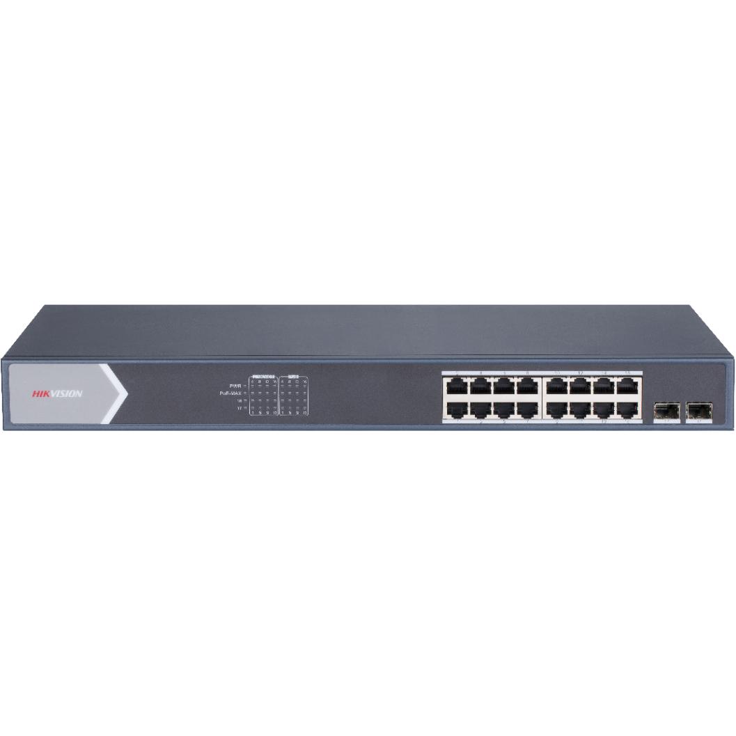 Hikvision DS-3E1518P-SI Netzwerk-Switch Managed Gigabit Ethernet (10/100/1000) Power over Ethernet (PoE) (16 Ports), Net...