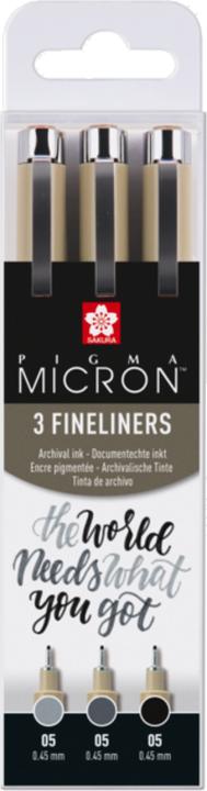 Produktbild Sakura Pigma Micron (Schwarz, Grau, 3 x)