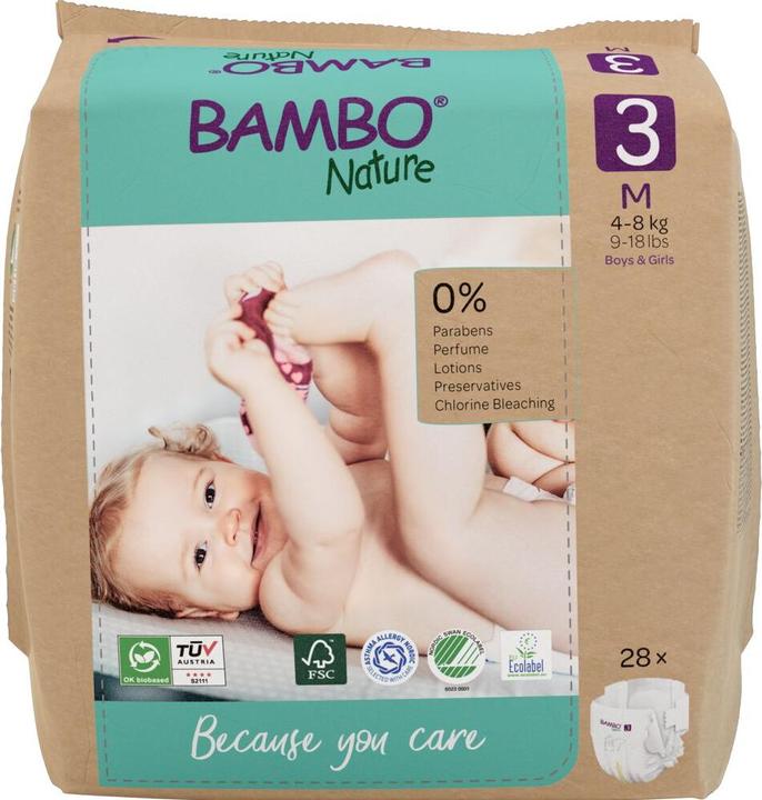 Produktbild Bambo Nature, Gr. 3, 4-8 kg, Papier Verpackung (Gr. 3, 28 Stück)