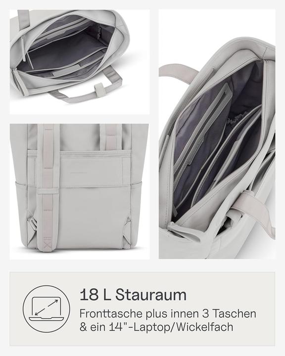 Produktbild Kapten & Son Laptoprugzak / Rugtas / Luiertas 15 Inch Vegan Lindby Grijs (18 l)