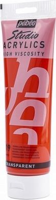 Actual product image Pebeo Studio Acrylics fine acrylic (Vermilion Transparent, 250 ml)
