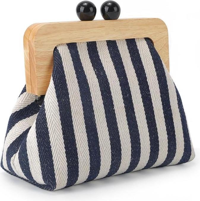 Immagine prodotto Only-Bags.Store Pochette da donna per feste serali, borsa a tracolla con motivo a righe, moda di design