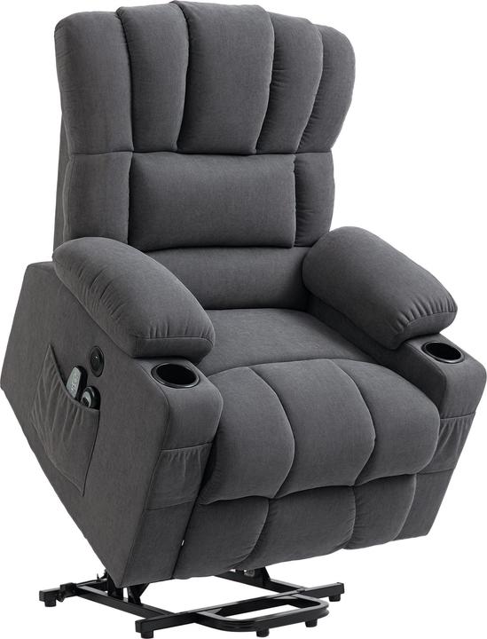 Produktbild Homcom Fernsehsessel mit Aufstehhilfe Polyester Dunkelgrau