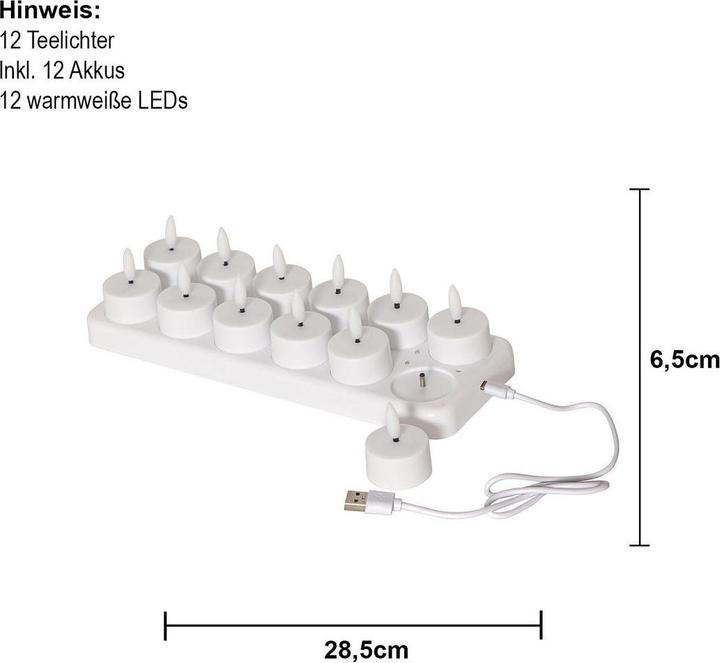 Productafbeelding Star Trading LED theelichtset Flamme Charge 12, wit (12 x)
