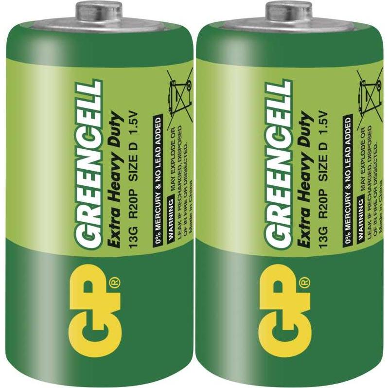 GP Batteries Batteria ZINK R20 GREENCELL (2 pz., D), Batterie + pile
