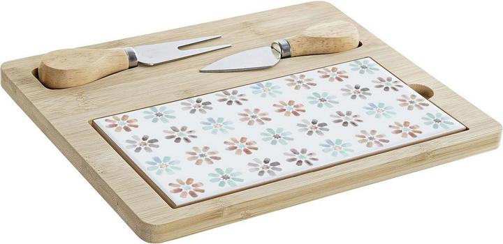 Produktbild DKD Home Decor Tablett für Snacks 24,5 x 20 x 1,2 cm Bunt Steingut