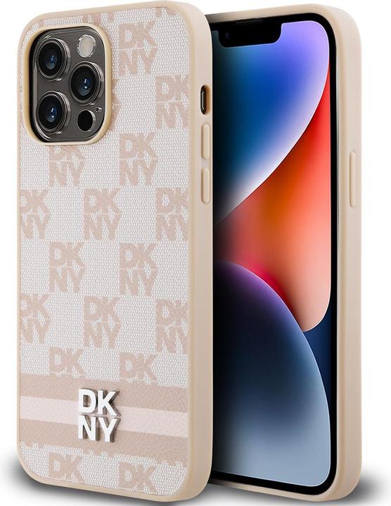 Immagine prodotto DKNY DKHCP15XPCPTSSP Custodia rigida per iPhone 15 Pro Max 6,7" różowy/rosa in pelle con motivo mono a (Apple iPhone 15 Pro Max)