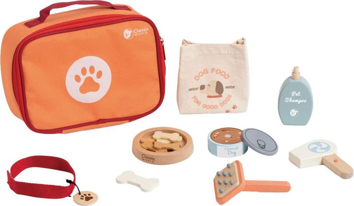 Immagine prodotto Classic World Set di giochi in legno per la cura degli animali in borsa, 16 pezzi