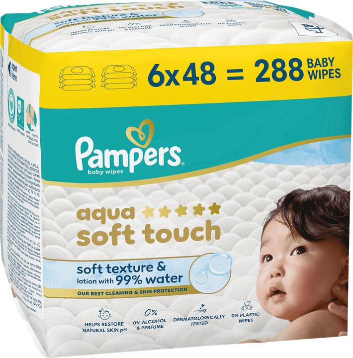 Actual product image Pampers Aqua Soft Touch (6 x 48 pcs.)