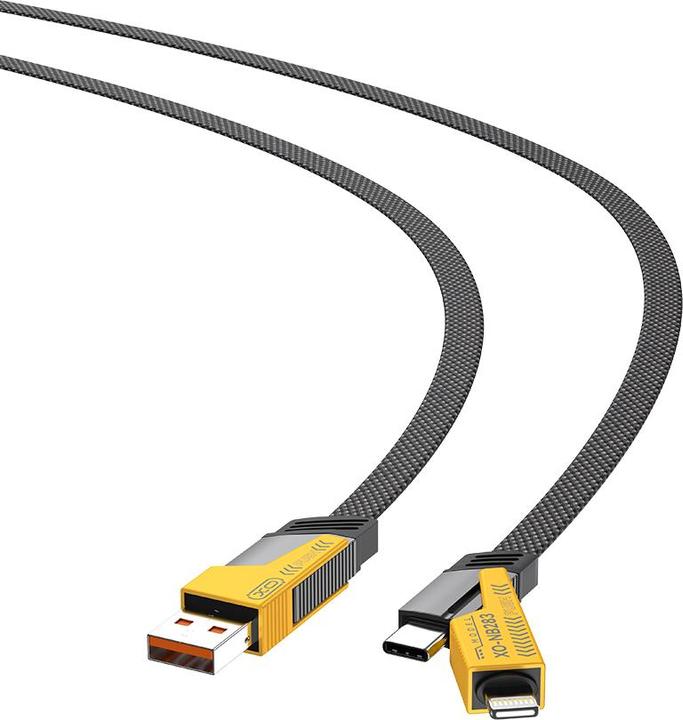 Actual product image xO cabel NB283 4w1 USB-C - Lightning + USB + USB-C 60W 1,0m szary (1 m, 60 W)