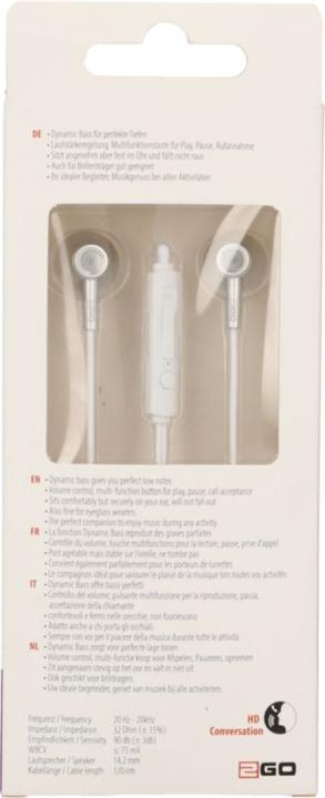 Produktbild 2GO In-Ear Stereo-Headset "Deluxe" - silber (Kabelgebunden)