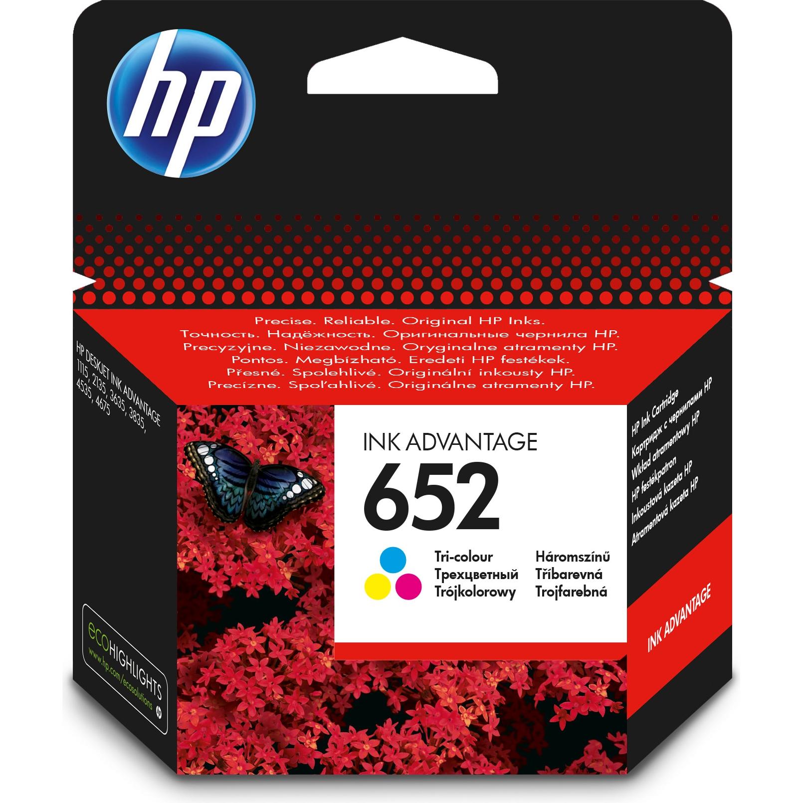 HP, Druckerpatrone, 652 (BK, C, Y)