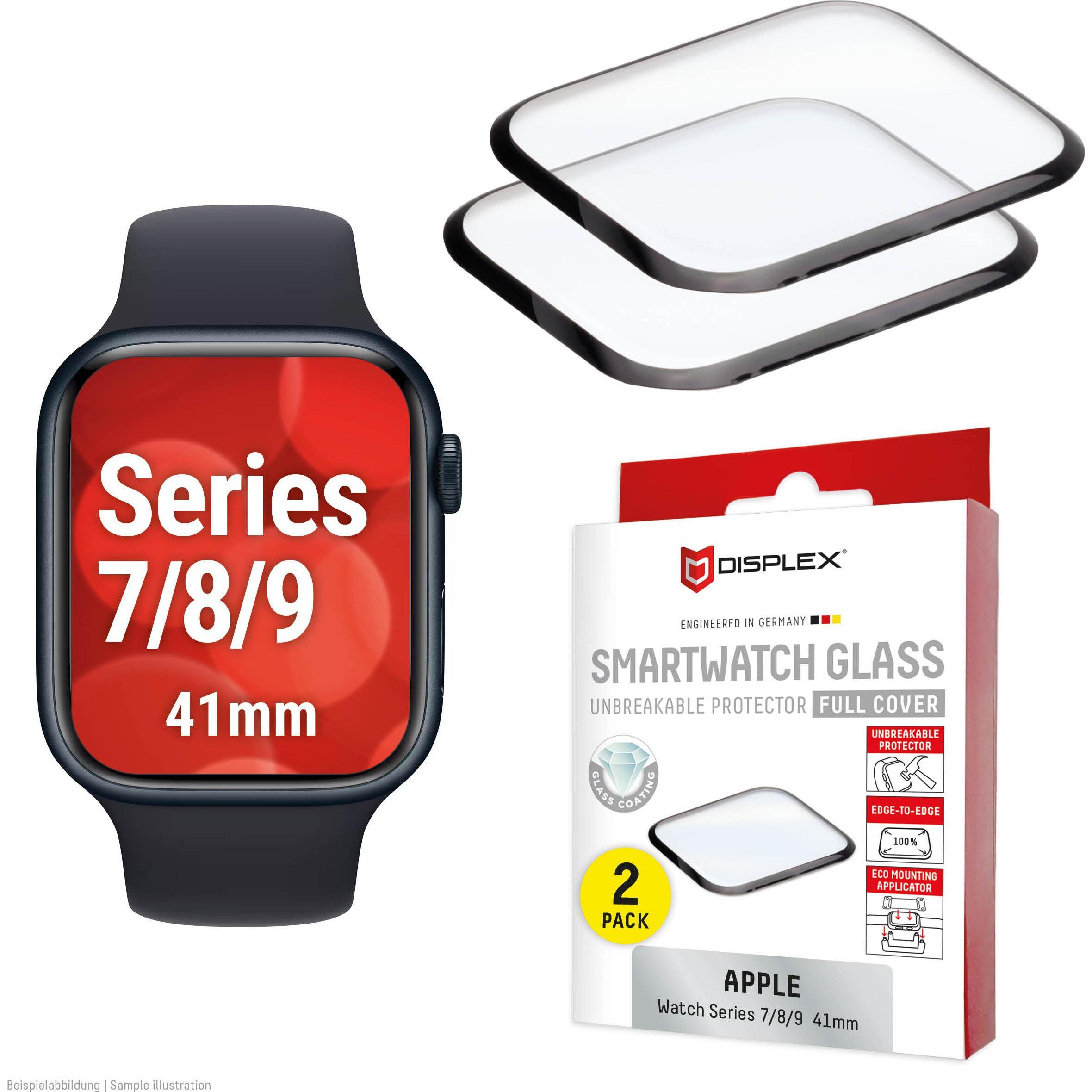 Displex Full Cover Schutzfolie, Full Cover Watch Glass, Doppelpack, Accessori per smartwatch, Trasparente