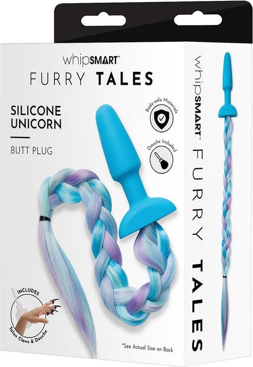 Actual product image Xgen Products whipsmart 4.9 inch silicone plug with play tails unicorn tail